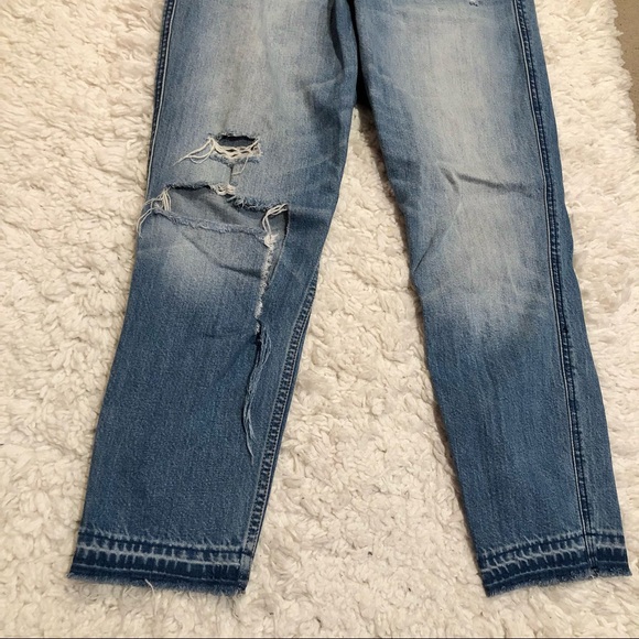 Abercrombie & Fitch Signature Girlfriend Jeans High Waisted Raw Distressed 27 - Picture 7 of 8